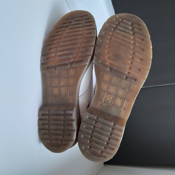 Vintage Dr Martens White Leather 'Deathmoth' Garden 14 Eyelet Zip Boot US Sz 9 - Picture 15 of 16